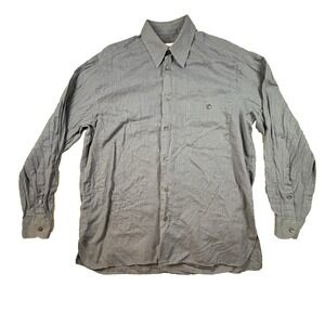 Ermenegildo Zegna Men's L Dress Shirt Blue Gingham LS SEE DESCRIPTION